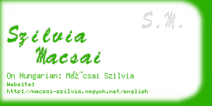 szilvia macsai business card